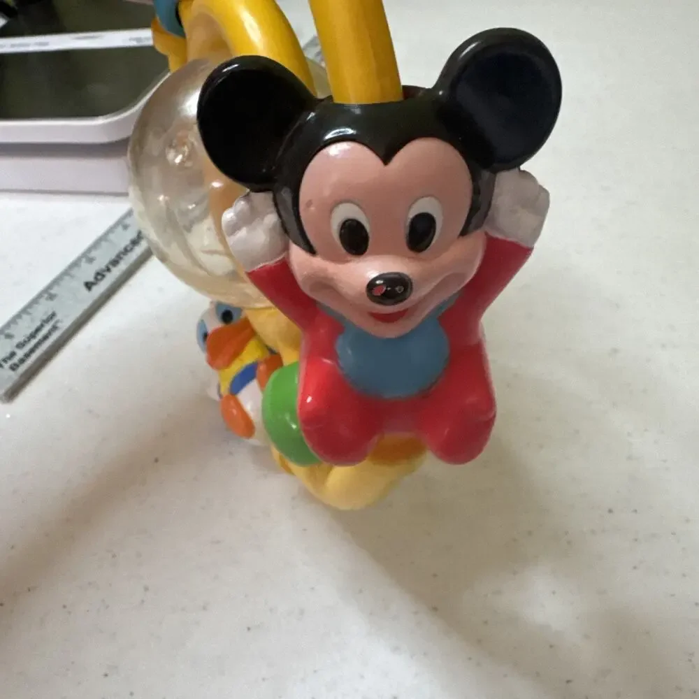 1985 Disney Baby Rattle Ball Ring Toy Vintage‎ Mickey Donald Pluto Shapes